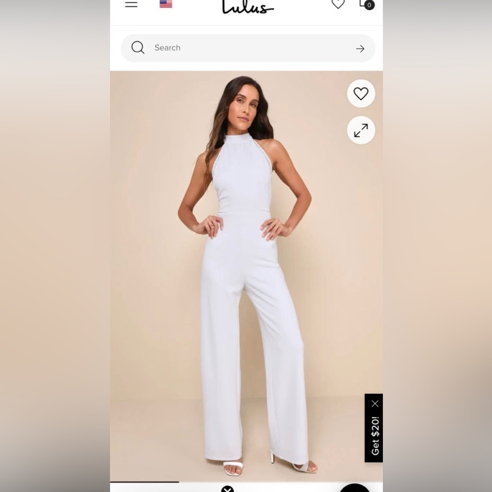 Lulus White Backless Embroidered Jumpsuit
